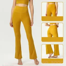 Lu Align Lu Lady Yoga Athletic Wide Leg Pants Stretch Loose Fitting Oversize Sport Flared Womens Fitness Loose Fitting Exercise Elasticity Stretch High Rise