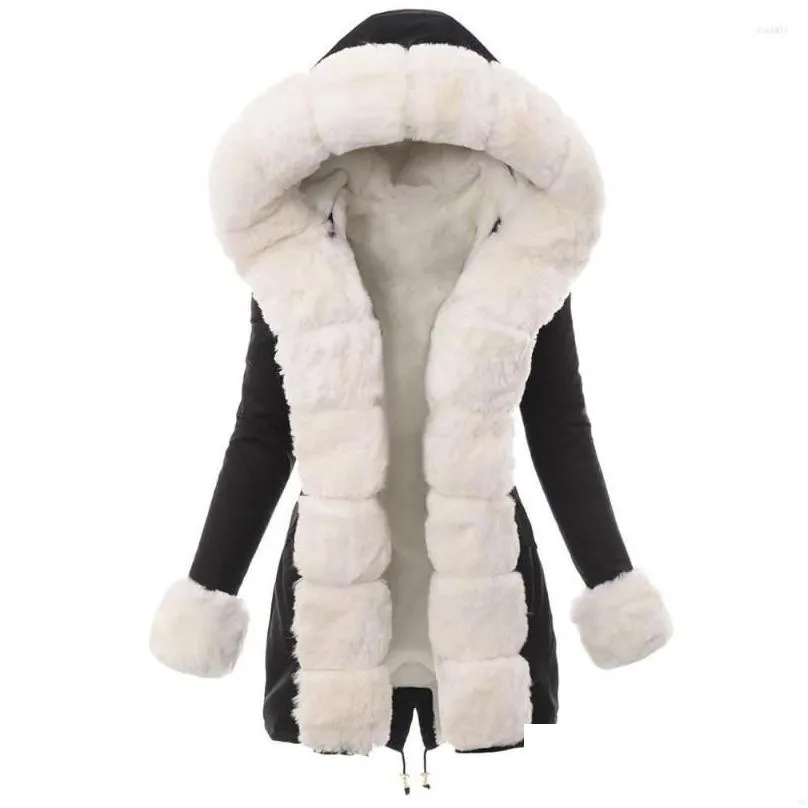 Women`S Down & Parkas Womens Down Hooded Faux Fur Coat Plus Size Ladies Lining Winter Warm Thick Long Jacket Overcoat Xxxl Drop Delive Dhrv9
