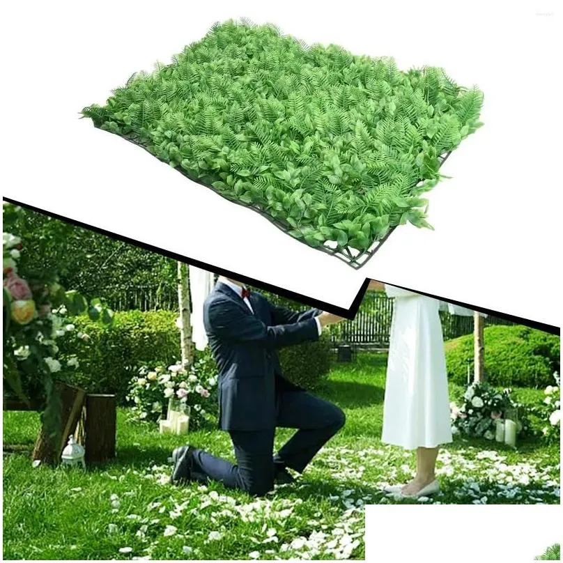 decorative flowers 1pcs artificial plant walls fake grass mat foliage hedge greenery panels fence diy simulation moss lawn turf decro