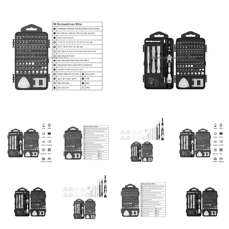 117 in one hardware tools clocks and watches dismantling precision maintenance multi-function combination screwdriver bits