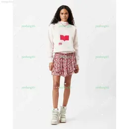 Isabel Marants Designer Classic 23ss Fashion Cotton Sweatshirt Is Flocking Print Hoodie Loose Triangle Neck Pullover Sportshirt Women Long Sleeve Sweater