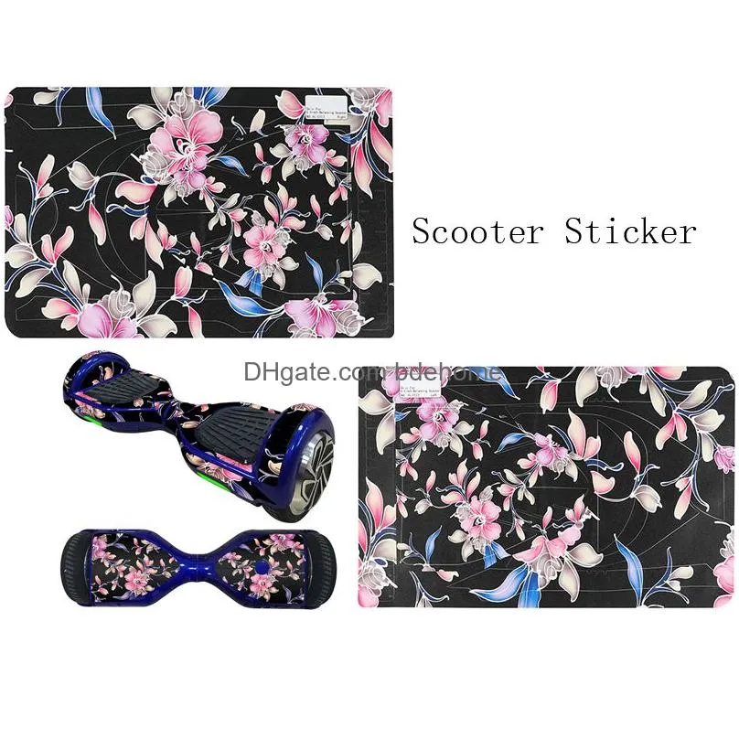 Skateboarding 1Set Cool Self Ncing Two Wheel Scooter Skin Er Hover Skate Board Sticker 6.5 Inch Drop Delivery Sports Outdoors Action S Dhfst