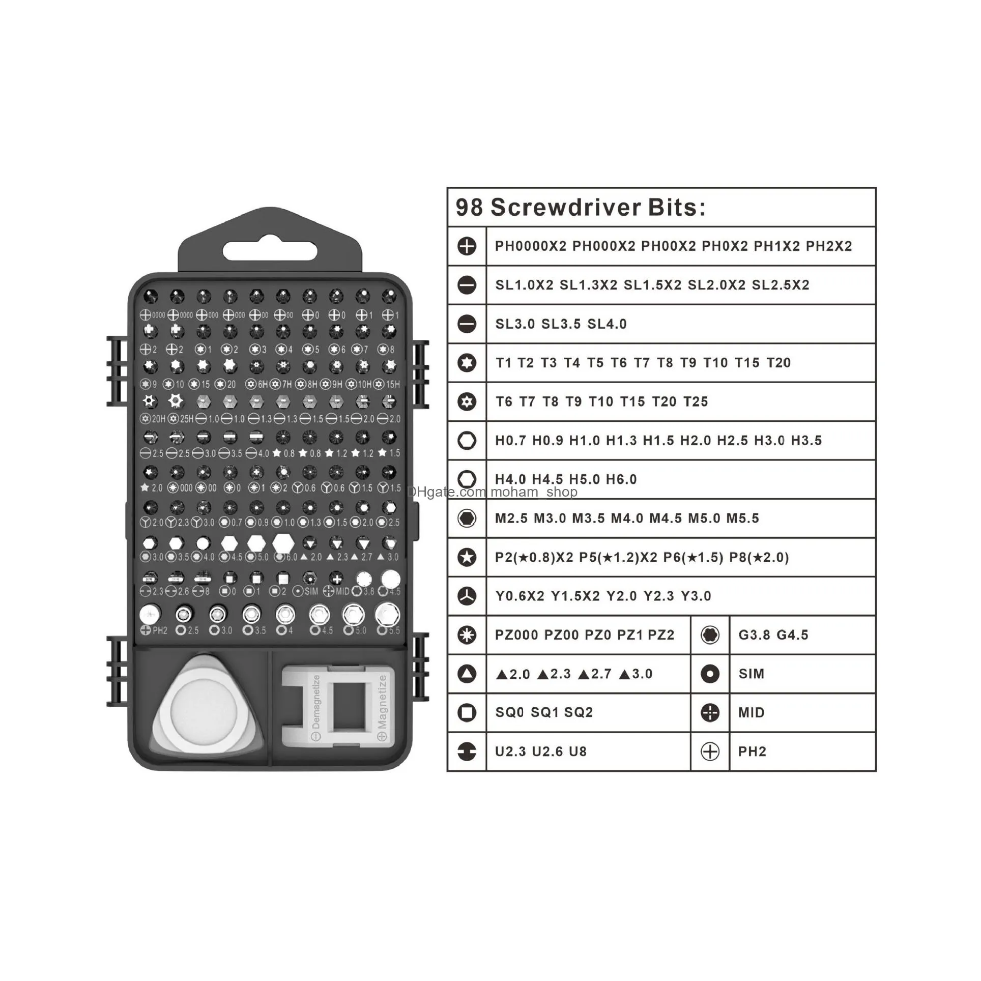 117 in one hardware tools clocks and watches dismantling precision maintenance multi-function combination screwdriver bits