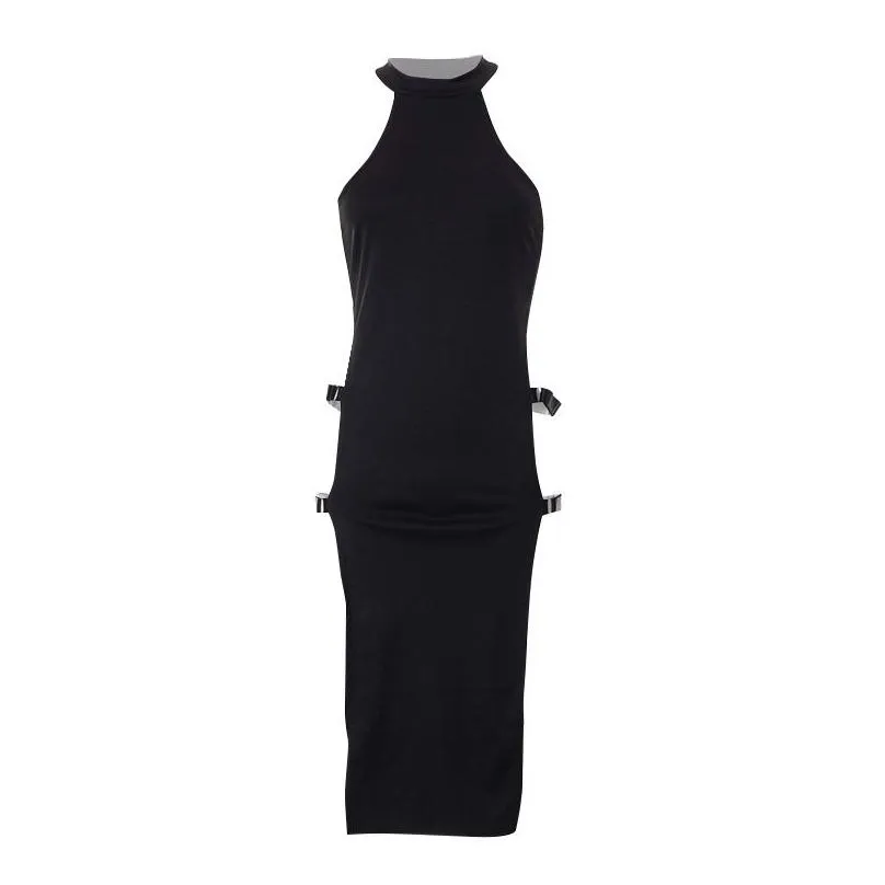 Basic & Casual Dresses Casual Dresses Solid Sleeveless Side Slit High Waist Women Dress Y Streetwear Drop Delivery Apparel Women`S Cl Dh8It