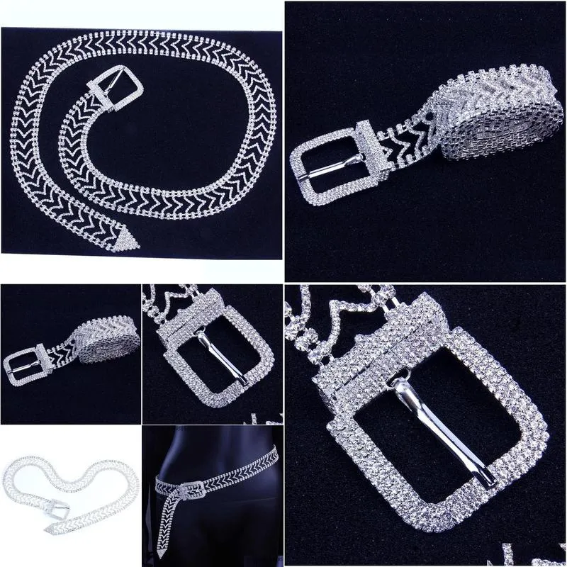 925 silver full diamond waist chain belt diamond crystal body chain gold silver hip hop personality jewelry men ladies