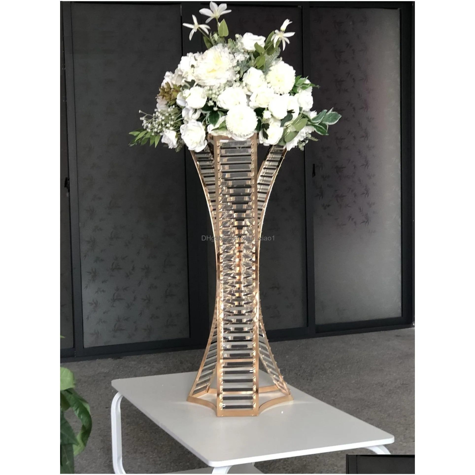 acrylic wedding centerpiece crystal table centerpieces 80 cm pillar road leads party vase diy decoration