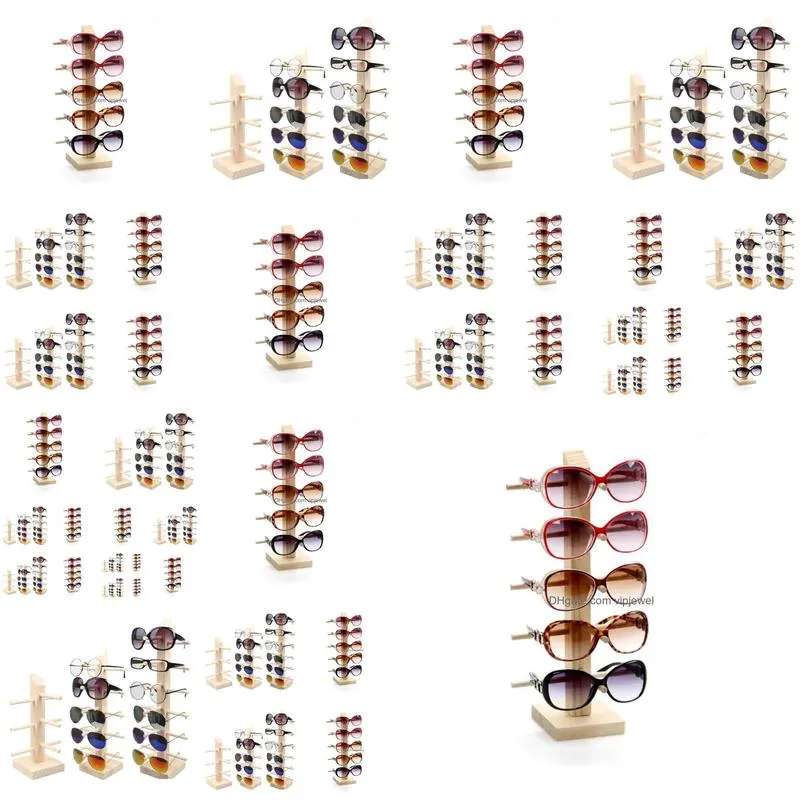 jewelry 2/3/4/5/6 layers wood sunglass display rack shelf eyeglasses show stand jewelry holder for multi pairs glasses showcases