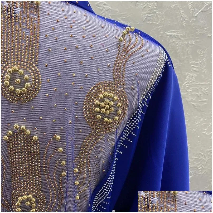 Ethnic Clothing Africa Dress African Dresses For Women Dashiki Luxury Mesh Diamond Abaya Dubai Muslim Ramadan Kaftan Kimono Drop Deli Dhtzk