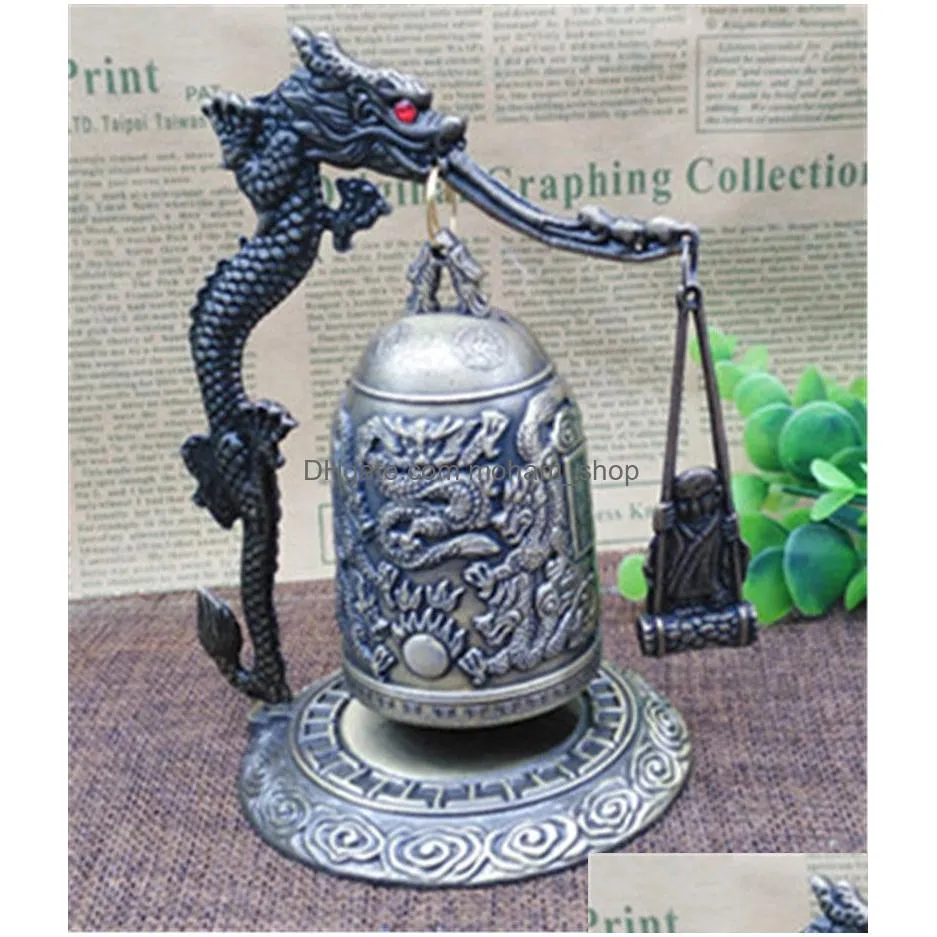 large bronze lock banging bell and monk banging dragon bell wholesale can ring ornaments feng shui decorations handicrafts