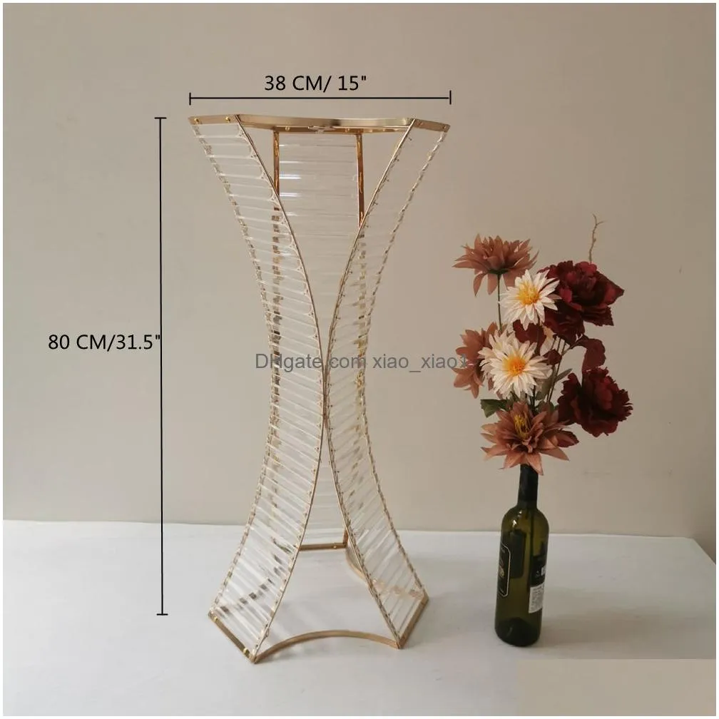 acrylic wedding centerpiece crystal table centerpieces 80 cm pillar road leads party vase diy decoration