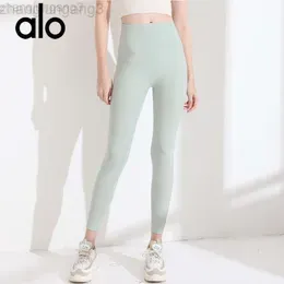 Desginer Aloo Yoga Sports Pants Women`s High Waist Pants Honey Peach Hip Lift Nude Feel Pants Quick Dry Tight Fitness Pants
