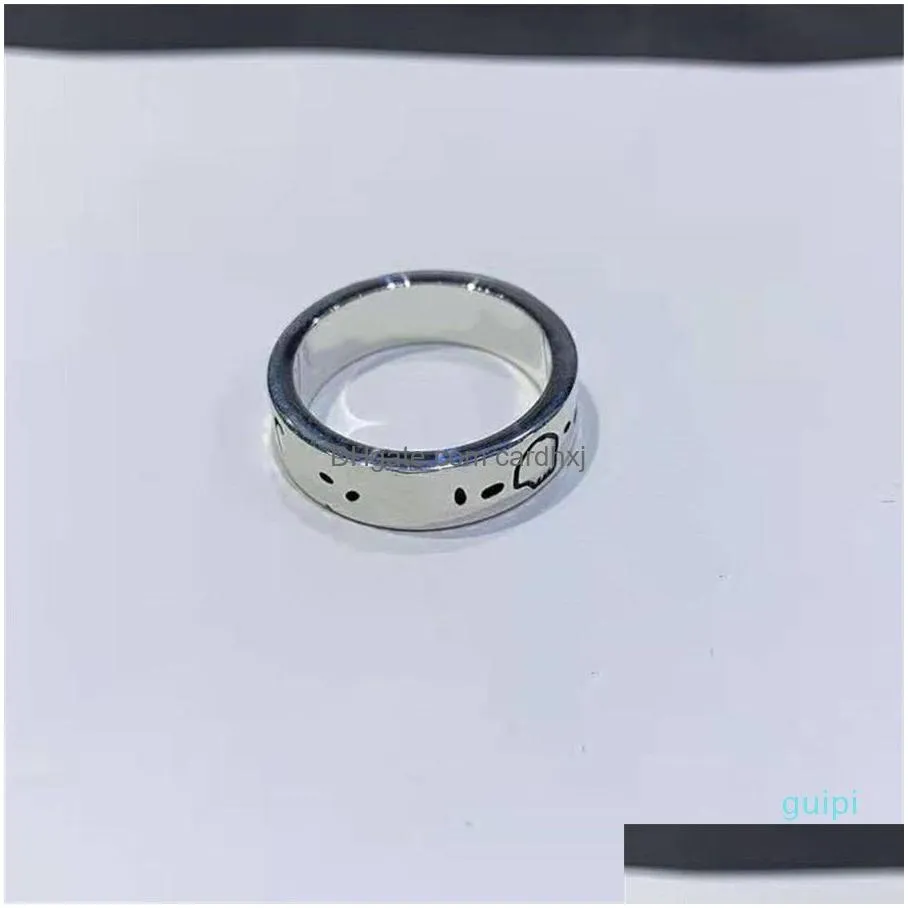 Band Rings 2022 New Fashion Ring For Man Women Uni Rings Ghost Designer Jewelry Sliver Color Top Quality3224938 Drop Delivery Jewelry Dhyj8