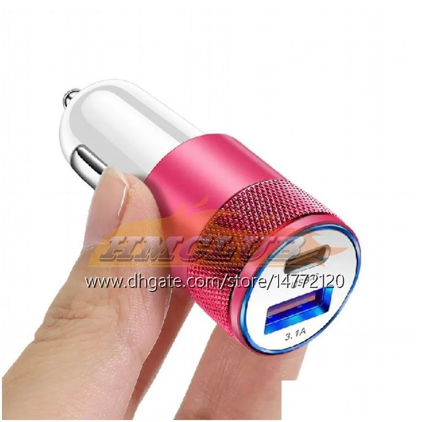 68w pd car  usb type c fast charging car phone adapter for iphone 13 12 xiaomi  samsung s21 s22 quick charge 3.0 automotive electronics car-charge free