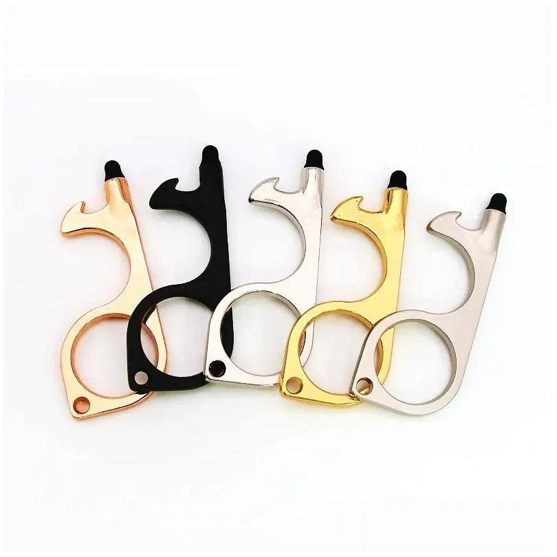 beer wine opener drinks bottle openers kitchen portable non-slip corkscrew hotel protect epidemic no contact open door tool bh5463 ff