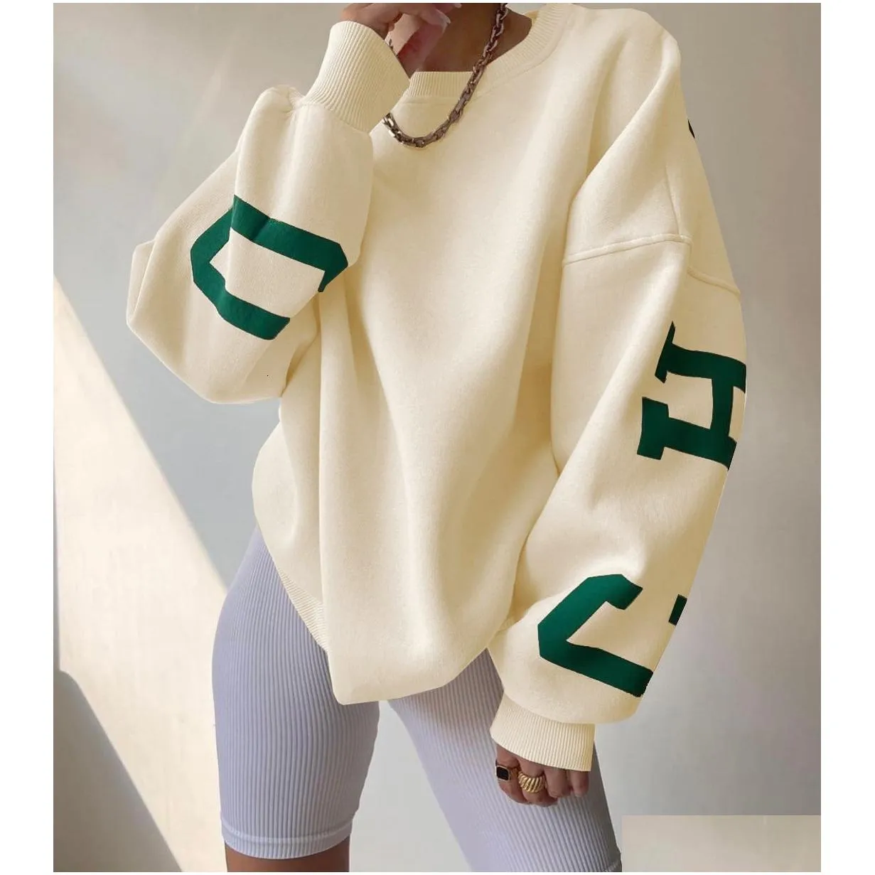 Women`S Hoodies & Sweatshirts Women S Hoodies Sweatshirts Casual Letters Print Sweatshirt Fashion Fleece Long Sleeve Loose Y2K Street Dhfs9