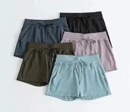 lu 33 shorts lu shaping quick drying pants pocket gym yoga short womens leggings designer women Outdoor running fitness sports Hig6468226