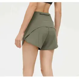 lulus Bacst Zipper Pocket Yoga Hotty fashion Hot Shorts Lightweight Breathable Running Fiess Sports Short for Women Underwear Gym Clothes 2023