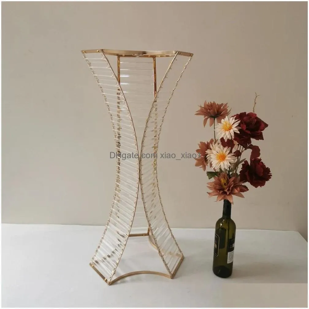 acrylic wedding centerpiece crystal table centerpieces 80 cm pillar road leads party vase diy decoration