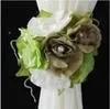 beautiful artificial rose silk flower gauze curtain clip wedding prop backdrop decoration 12 pcs/lot 