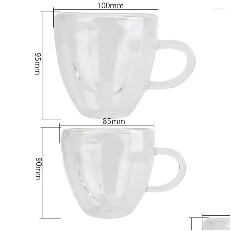 wine glasses heart-shaped love-shaped glass double-walled heat-resistant cup tea milk espresso drinkware