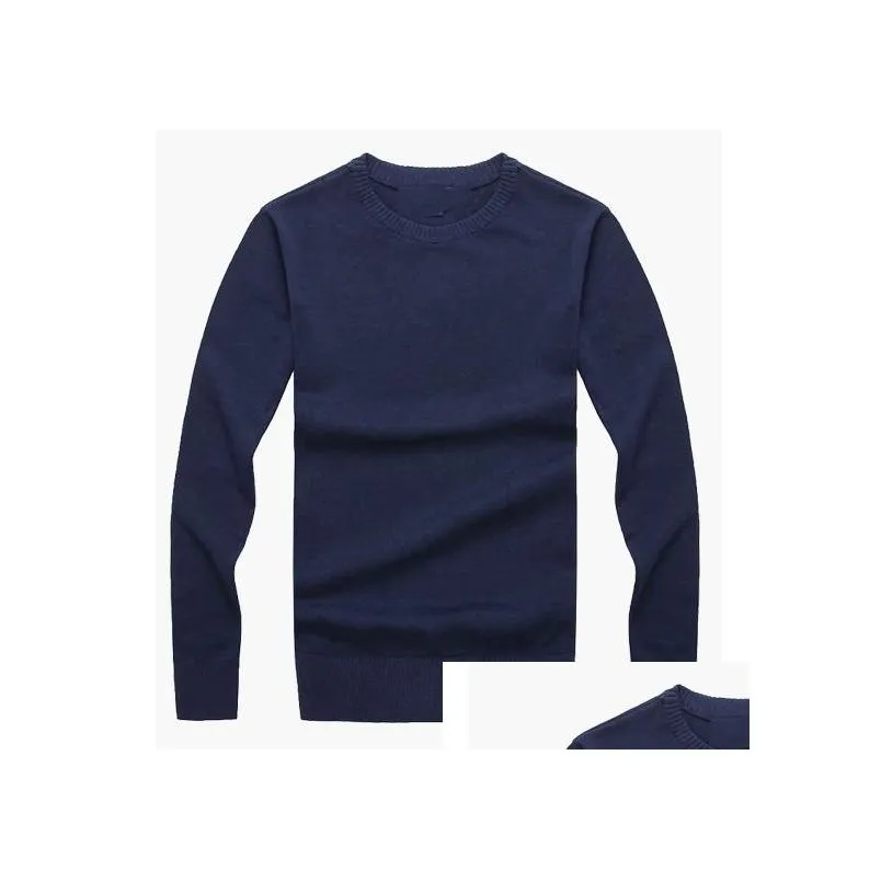 Men`S Sweaters Wholesale New Best-Selling High-End Casual Fashion Round Neck Mens Sweater Brand 100% Cotton Plover Drop Delivery Appa Dhu7P