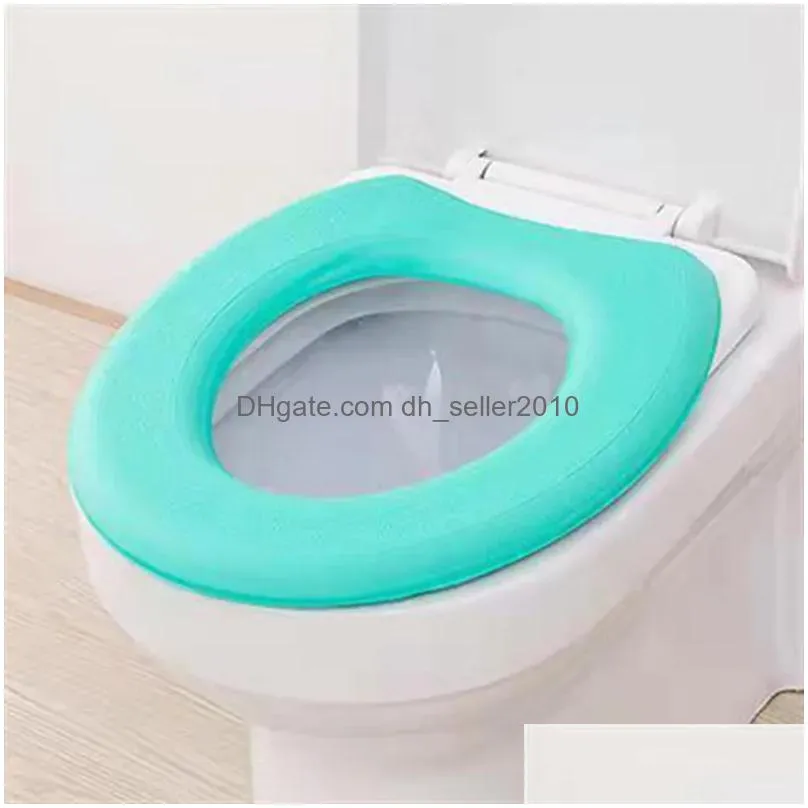 Toilet Seat Covers Toilet Seat Ers Washable Sticker Foam Er Waterproof Sile Four Seasons Soft Bathroom Closestool Mat Pad Cushion O-Sh Dhgx6