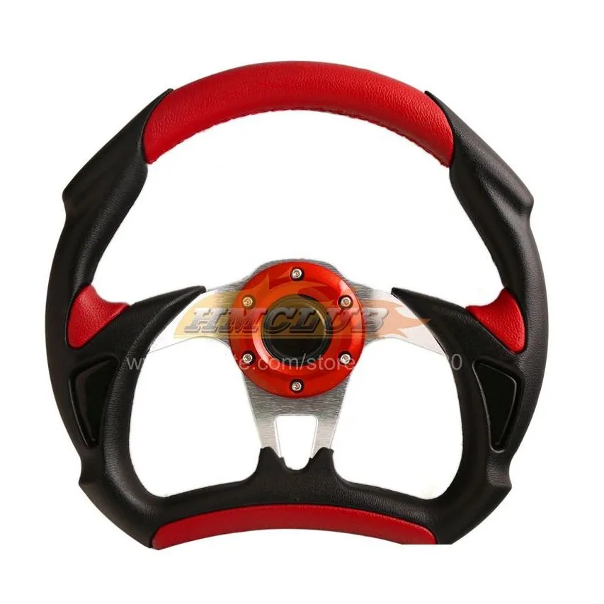 universal 13 inches 320mm carbon fiber leather modification racing sports car steering wheel with horn button pvc race drifting sport accessories steering