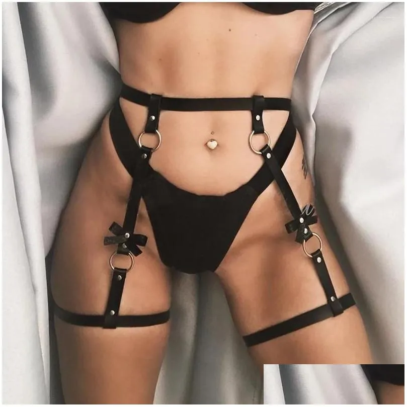 Garters Fashion Harness Bra Womens Belt Bondage Garter Belts Women Y Goth Leather Erotic Body Suspenders Drop Delivery Dhnvn