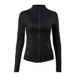 lu-008 Define Jacket Women Naked Yoga LU Coat Long Sleeve Crop Top Zipper Fitness Running Shirts Workout Clothes Sportswear lulemon07