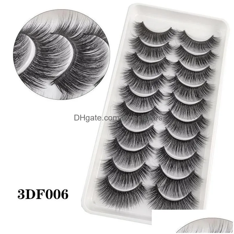 Makeup Tools 10Pairs 3D Faux Mink Eyelashes 100% Handmade Natural Soft Fl Strip Eyelash Extension Fake Lashes Makeup 10 Drop Delivery Dhsg0