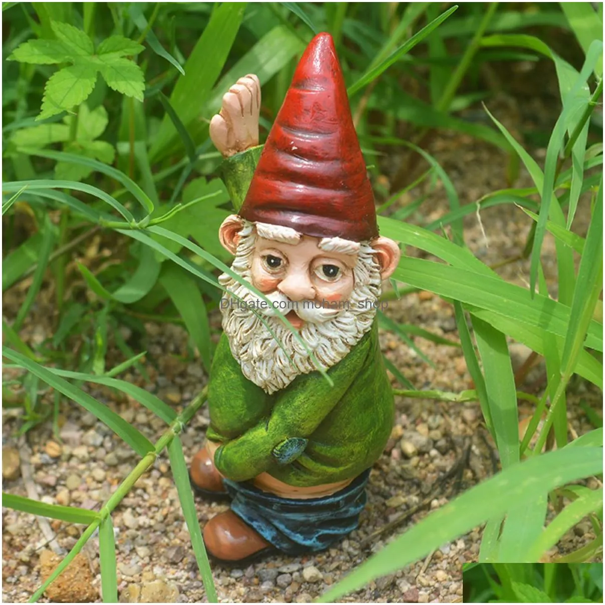  white-bearded gnome old man dwarf statue resin handicraft ornament christmas garden ornament