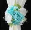 beautiful artificial rose silk flower gauze curtain clip wedding prop backdrop decoration 12 pcs/lot 