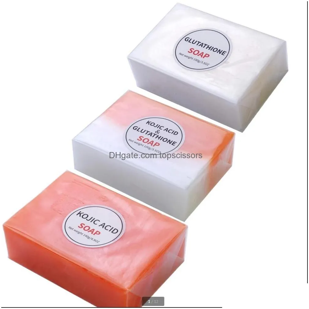 Handmade Soap 140G Kojic Acid Soap Dark Black Skin Face Lightening Hand Made Glutathione Soaps Bleaching Brighten Drop Delivery Health Dh6Qo