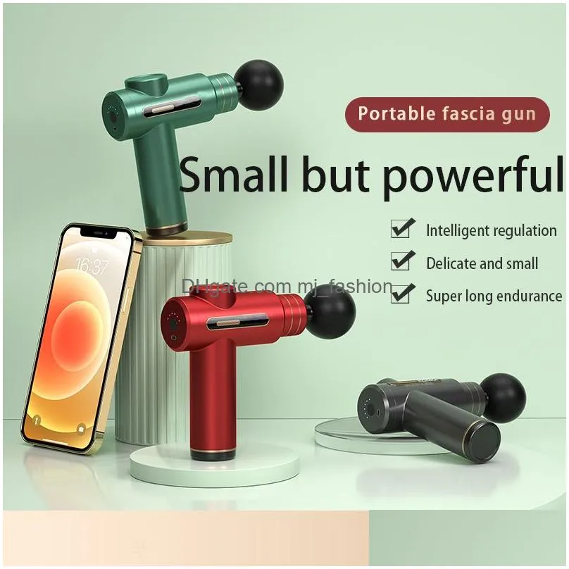 Massage Gun Mini Portable Fascia Gun Electric Mas Masr For Body Neck Back Deep Tissue Muscle Relaxation Fitness Drop Delivery Sports O Dhler