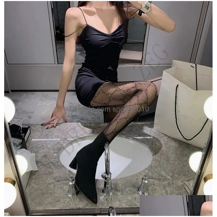 Other Home Textile Designer Stockings Home Textile Letter G L C F Y Mesh Long Women Delicate Womens Tights Net Stocking Ladies Wedding Dhdcz