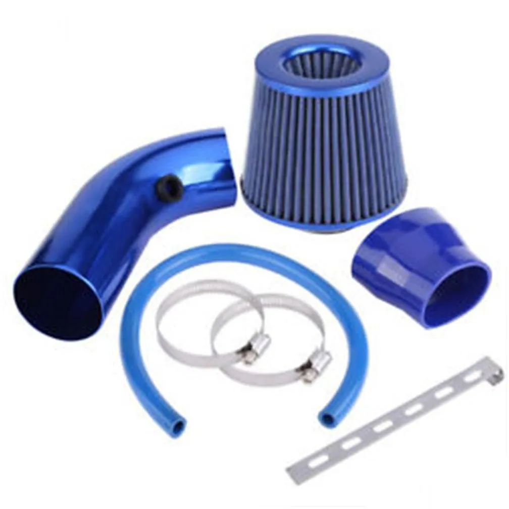 car 3quot 76mm cold air intake filter alumimum induction kit pipe hose system blue universal new3612873