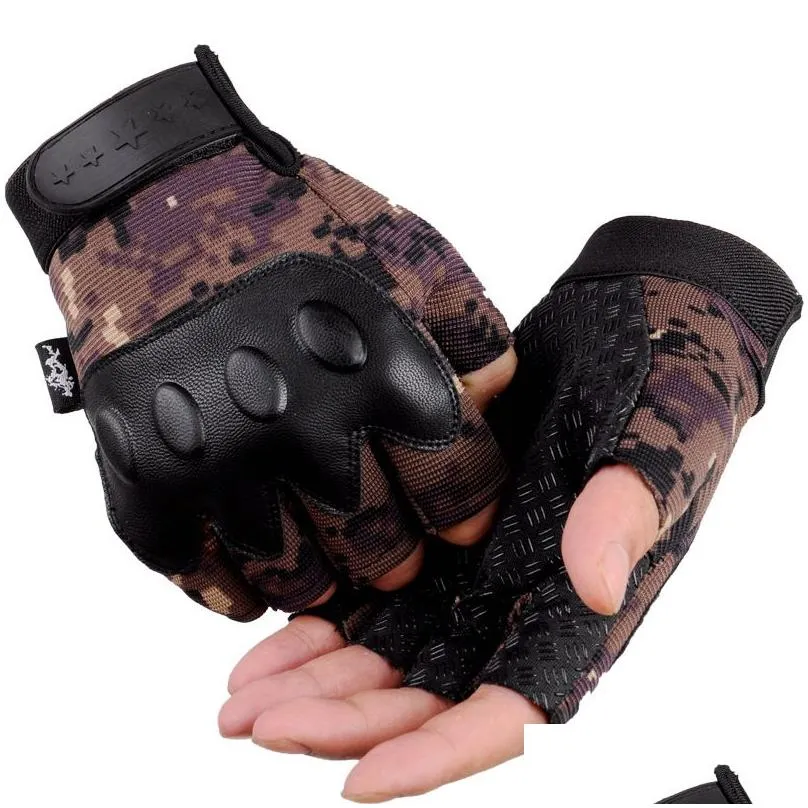 hard knuckle motorcycle half finger tactical gloves riding outdoor cycling mountaineering gloves