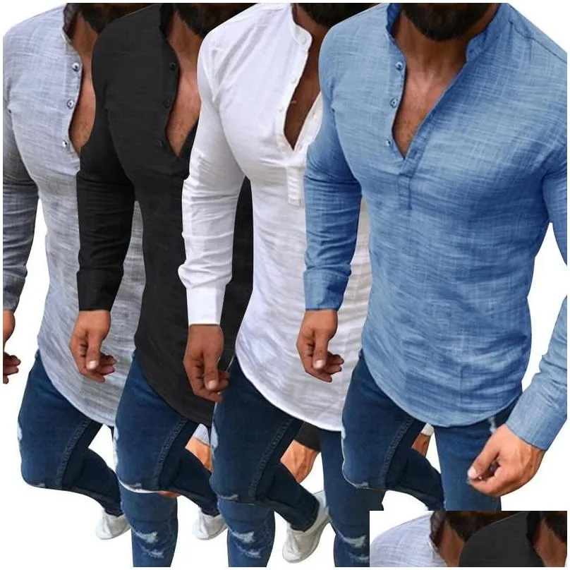 Men`S T-Shirts Men Casual T Shirts Gym Fitness Male Breathable Jogging Tees Long Sleeve Sweat Tshirt Workout Clothing Drop Delivery Ap Dhc2P