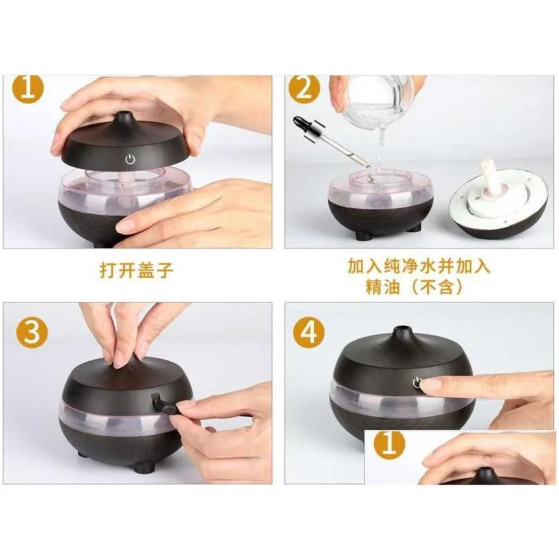 drop ship 300ml air humidifier essential oil diffuser aroma lamp aromatherapy electric aroma diffuser mist maker led changing for