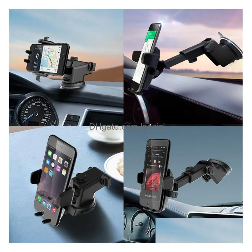 high quality universal car dash phone holder auto windshield mount bracket for mp3 gps iphone 14 13 5s 6s se 7 8 samsung with retail package by sea