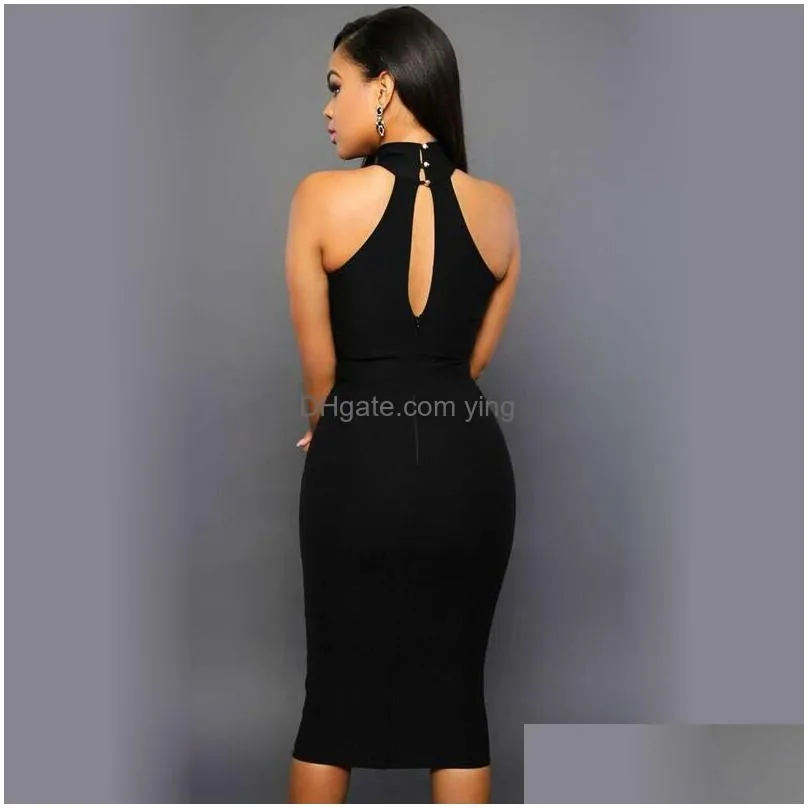 summer sleeveless midi bodycon dress backless sexy women dress club wear elegant mesh party dresses