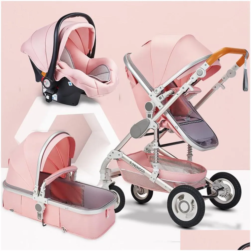 baby stroller 3 in 1 with car seat high landscape pram folding carriage strollers mom trolley