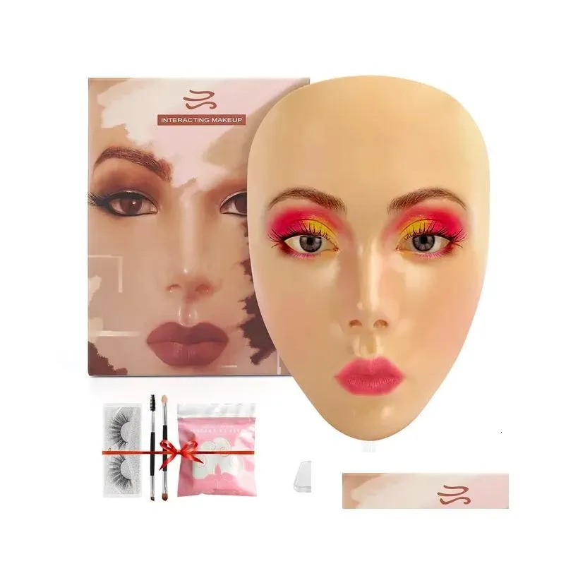 makeup tools face reusable makeup practice mask board eye pad silicone bionic skin practicing mannequin for beginner beauty tattoo board tool