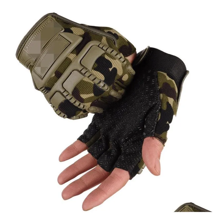 new hard knuckle fingerless half finger tactical gloves outdoor cycling mountaineering gloves