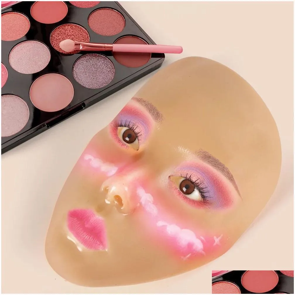 makeup tools face reusable makeup practice mask board eye pad silicone bionic skin practicing mannequin for beginner beauty tattoo board tool