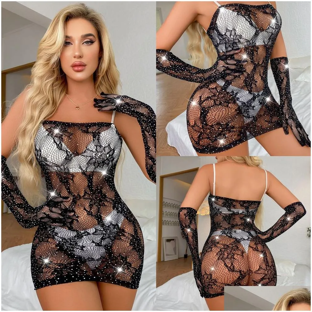 Basic & Casual Dresses Casual Dresses Y Women Erotic Dress Lingerie Babydoll Underwear Translucent Chemises Teddies Bodysuits Costume Dhbo6