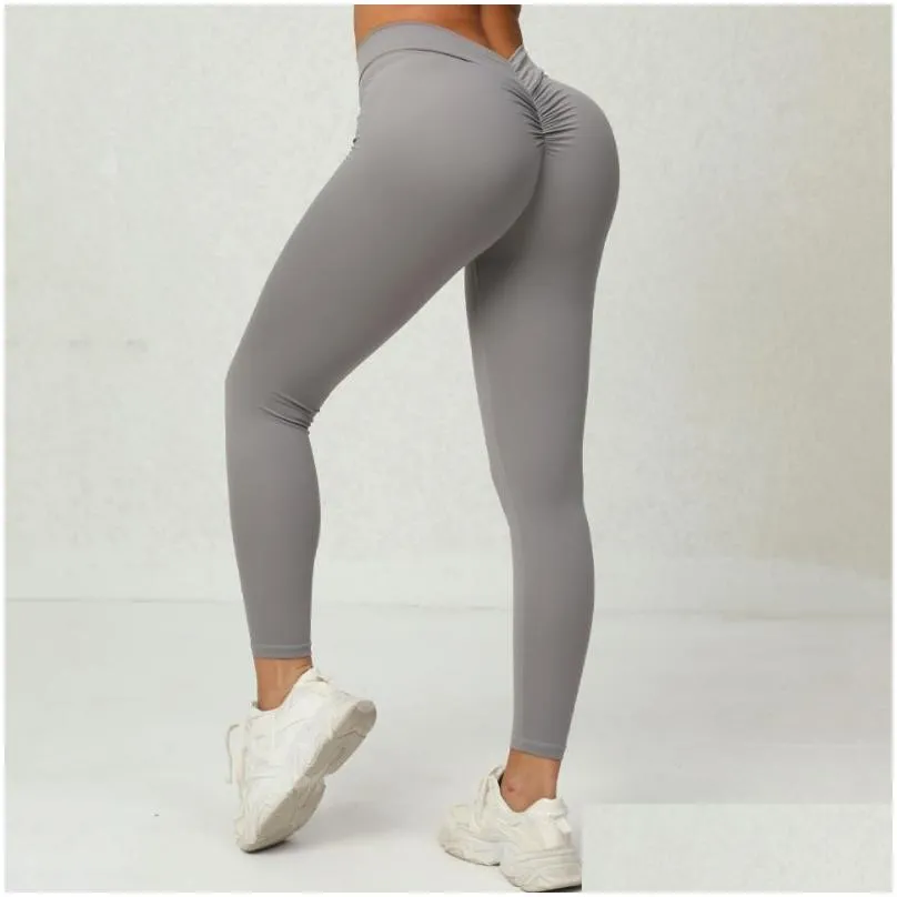 Women`S Leggings Woman Y Open Crotch Leggings Den Zippers Gym Ass Lift V-Back Fitness Crotchless Pants Sport Adt Toy Trousers Push Up Dhfea