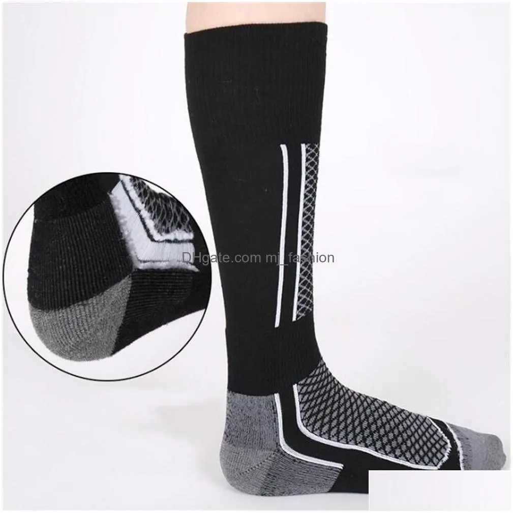 Sports Socks None Women/Man Winter Ski Snow Sports Socks Thermal Long Walking Hiking Towel Size Drop Delivery Sports Outdoors Athletic Dhoxk
