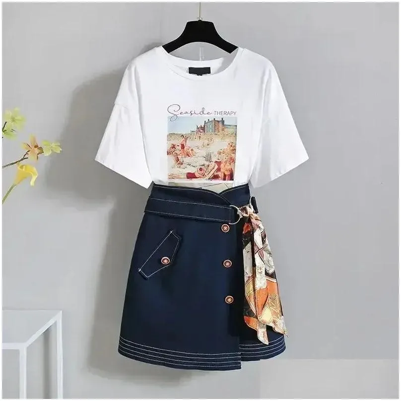 motorcycle armor large size aging fashionable women`s suit summer 2024 style temperament goddess short skirt two-piece set