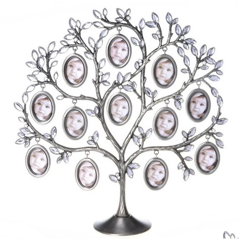 30*30cm family tree hanging photo picture 12 frame holder table top desk display decor newest creative fashion